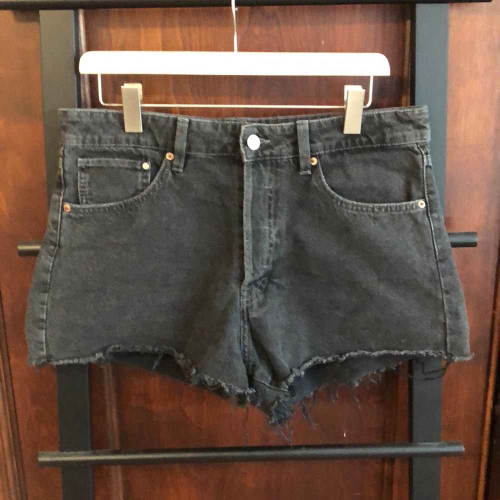 H&M high waisted vintage fit denim shorts